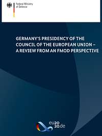 The cover of the publication „Germany’s Presidency of the Council of the European Union – A review from an FMoD perspective“
