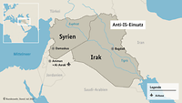 Karte zeigt Syrien und den Irak
