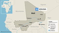 Grafik: Karte vom Einsatzgebiet MINUSMA Mali