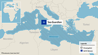 Grafik: Karte vom Einsatzgebiet Sea Guardian Mittelmeer