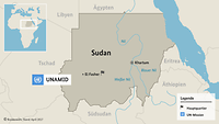 Grafik: Karte vom Einsatzgebiet UNAMID Sudan