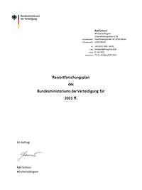 Titelbild der Publikation „Ressortforschungsplan des BMVg 2021“